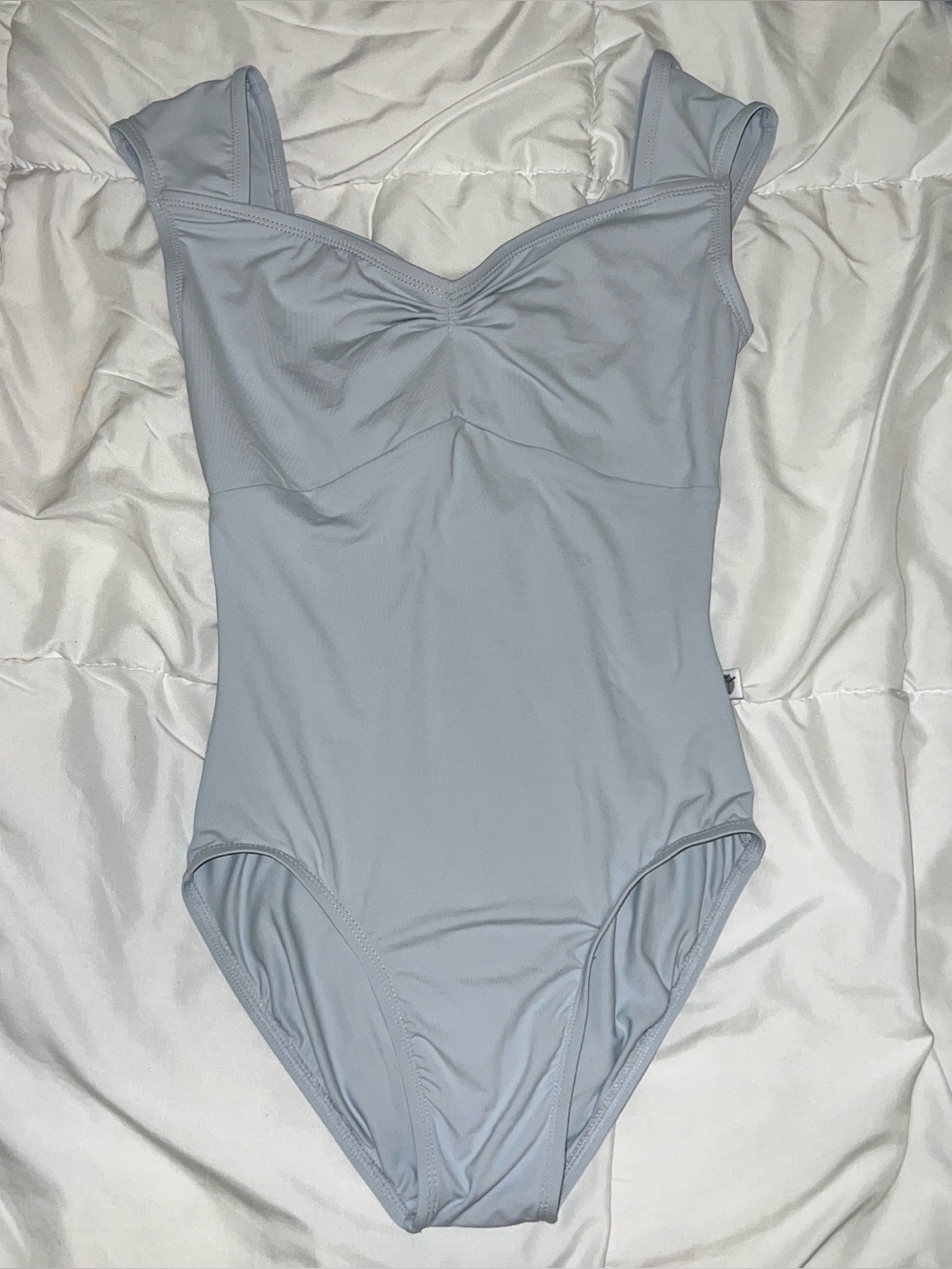 Messiah Sky Blue Ribbon Back Ballet Leotard